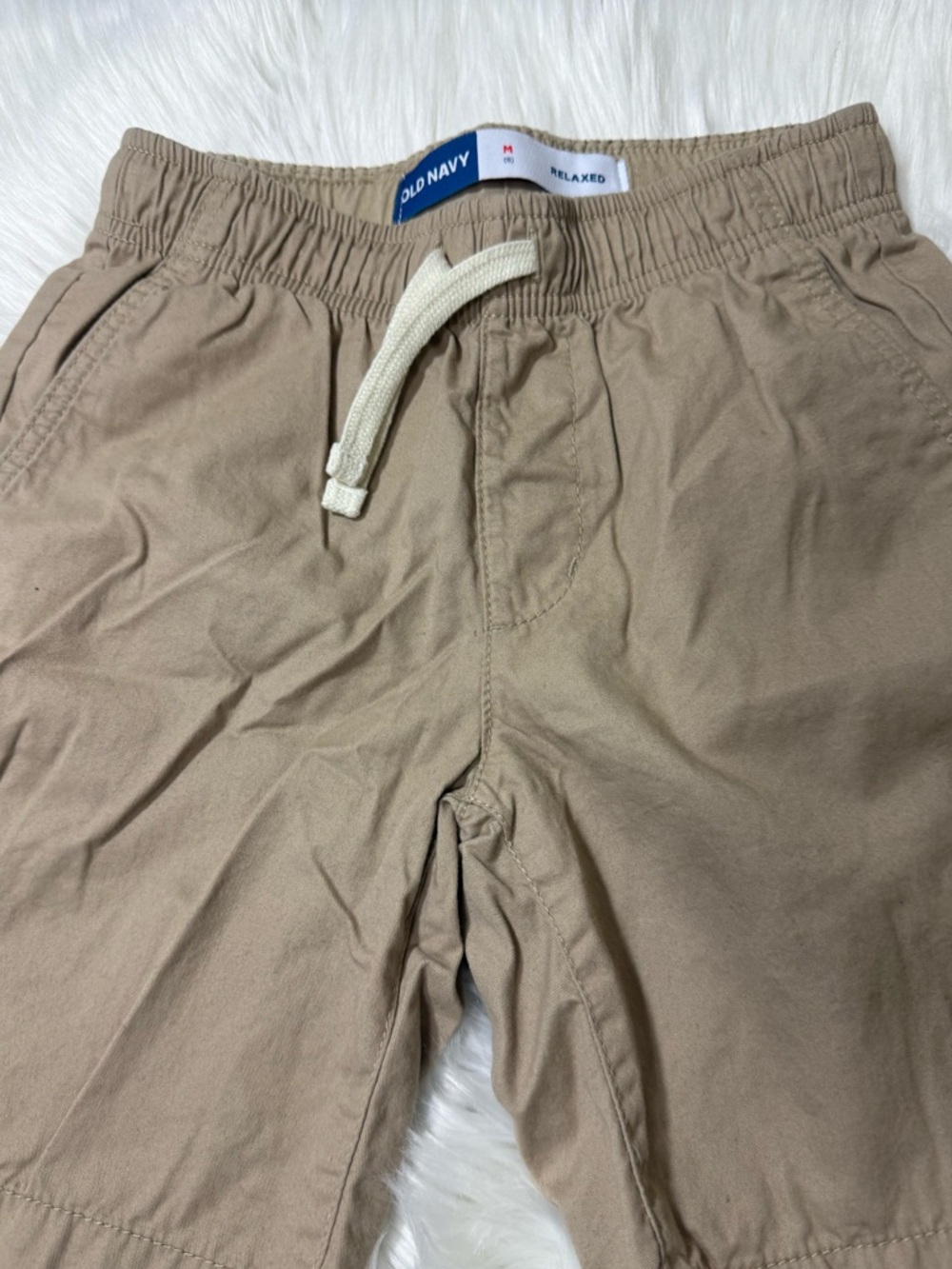 Old Navy Khaki Relaxed Fit Pull On Cotton Shorts -Boys- Size 8 (M) - Picture 4 of 14